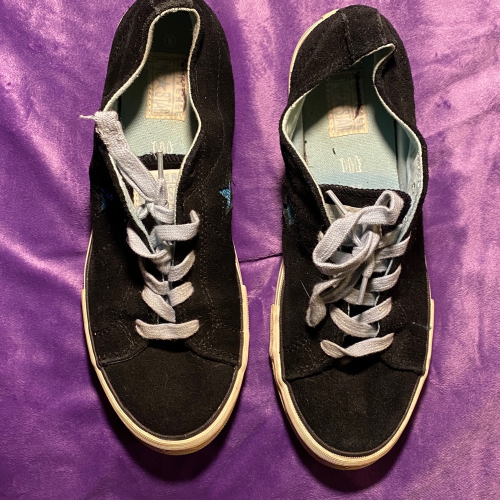 Converse One Star Black and Light blue Shoes